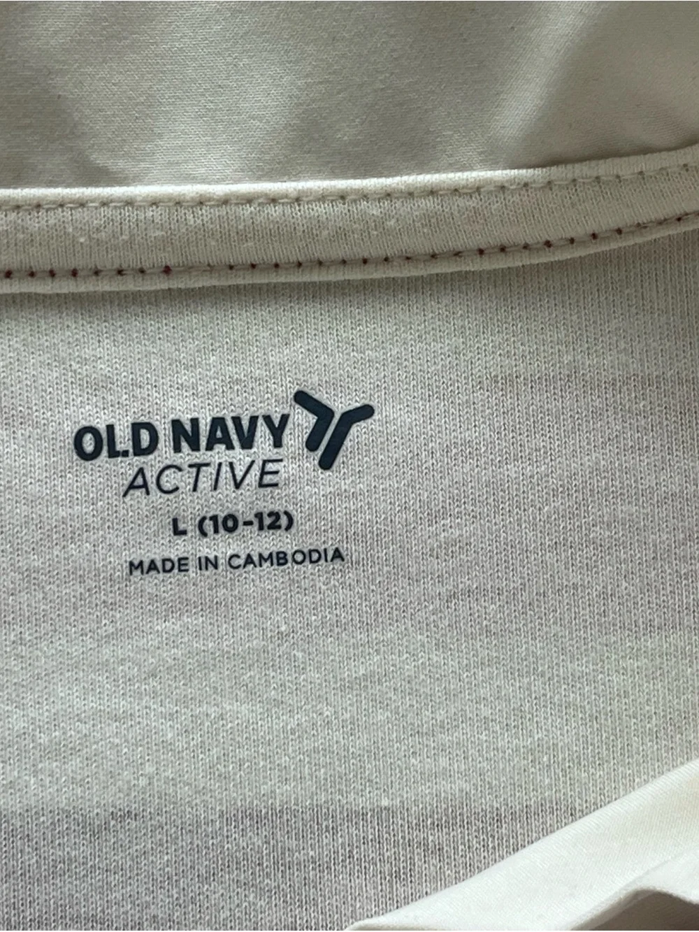 Old Navy Pink, Maroon & Cream Striped Rugby Polo